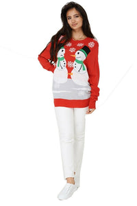 Unisex Ugly Red Snowman Christmas Jumper.