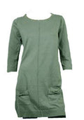 Olive Cotton Knitted 3/4 Sleeves Top Dress