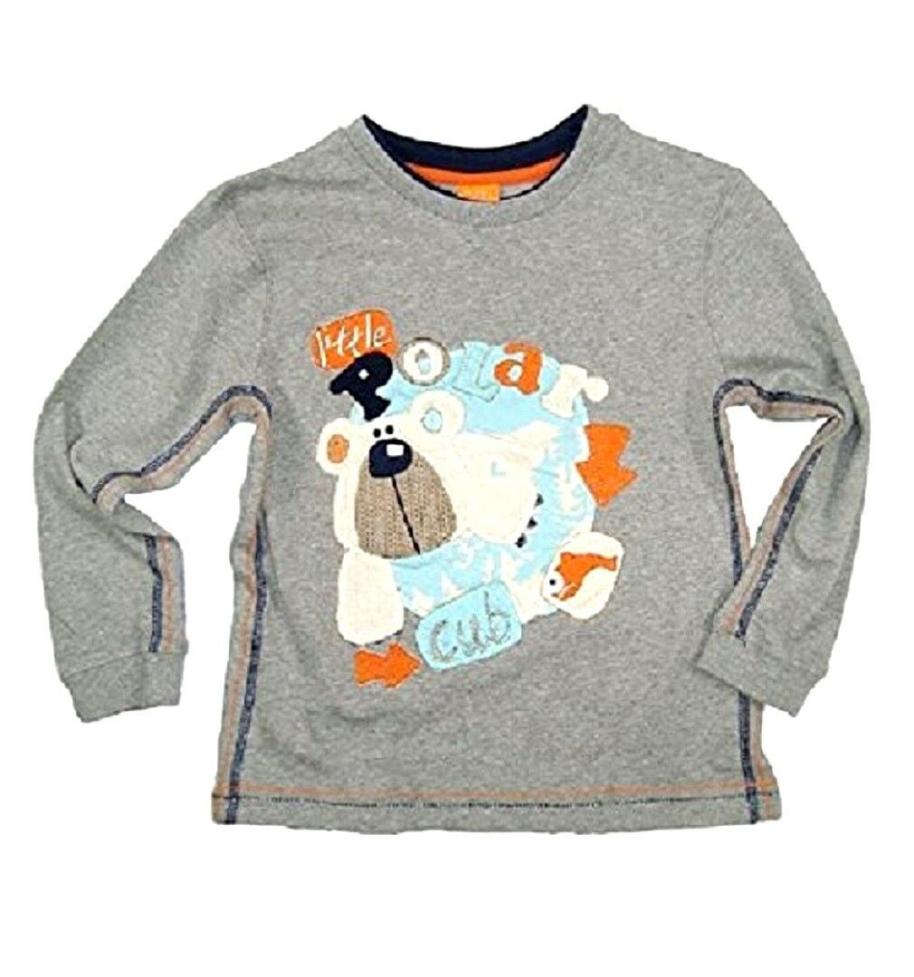 BABY GIRLS MINI MODE POLAR CLUB GREY LONG SLEEVE TOP