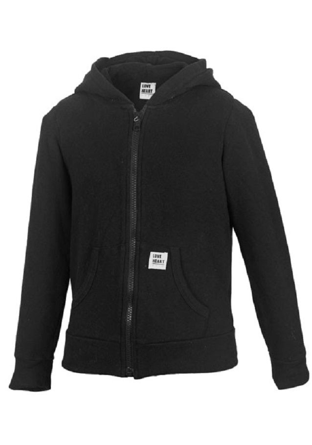 Black Longsleeve Fleece Hoodie