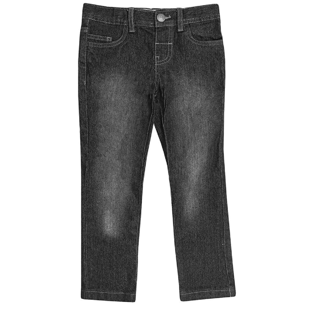 Black Wash Denim Contrasting Stitching Jeans