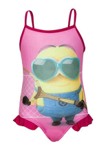Load image into Gallery viewer, Girls Minion Pink Multi All in one Swimming Costume
