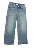 Boys Blue Dirty Wash Crinkle Effect Cotton Jeans
