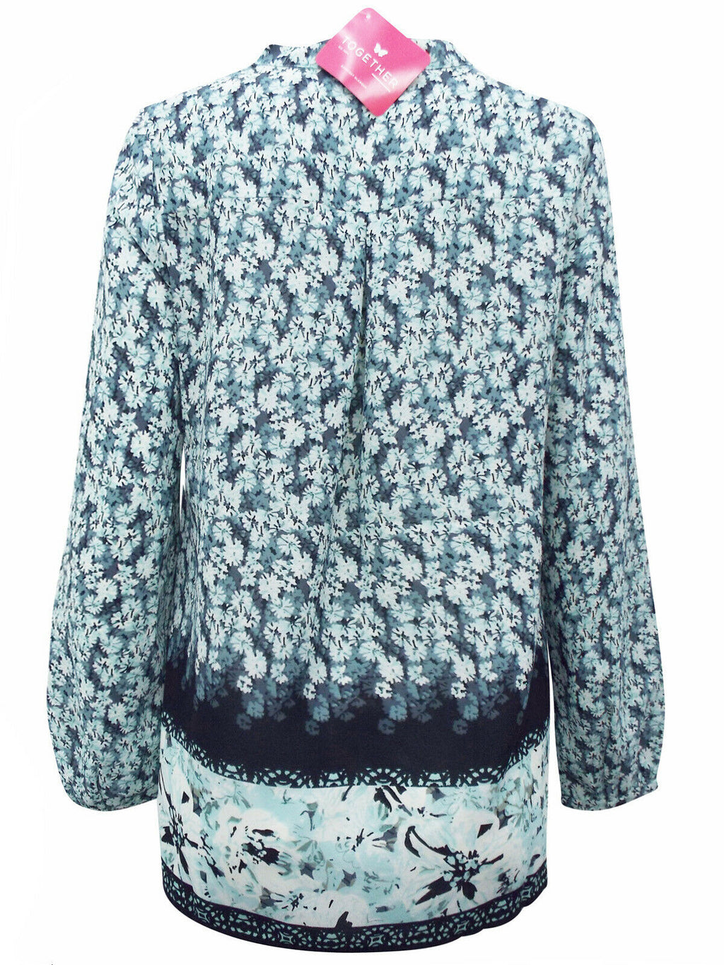 Multi Border Print Zip Front Long sleeve Top