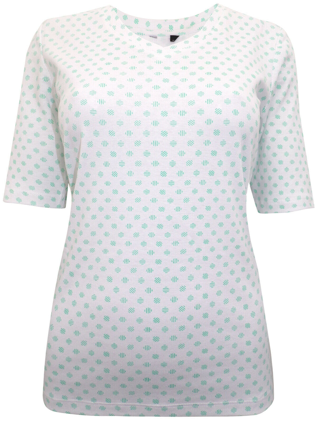 White & Green Pure Cotton Digi Printed Top