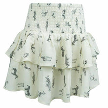Load image into Gallery viewer, Cream Rara Zebra Giraffe Animal Print Cotton Skirt
