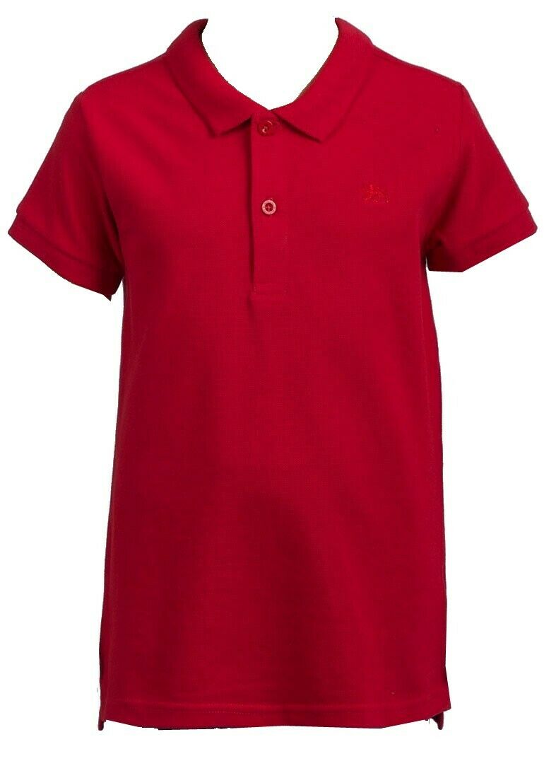 Red Minoti Cotton Short Sleeve School Plain Polo Shirt