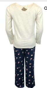 Girls Cream & Navy Multi Follow your Dreams Pyjamas