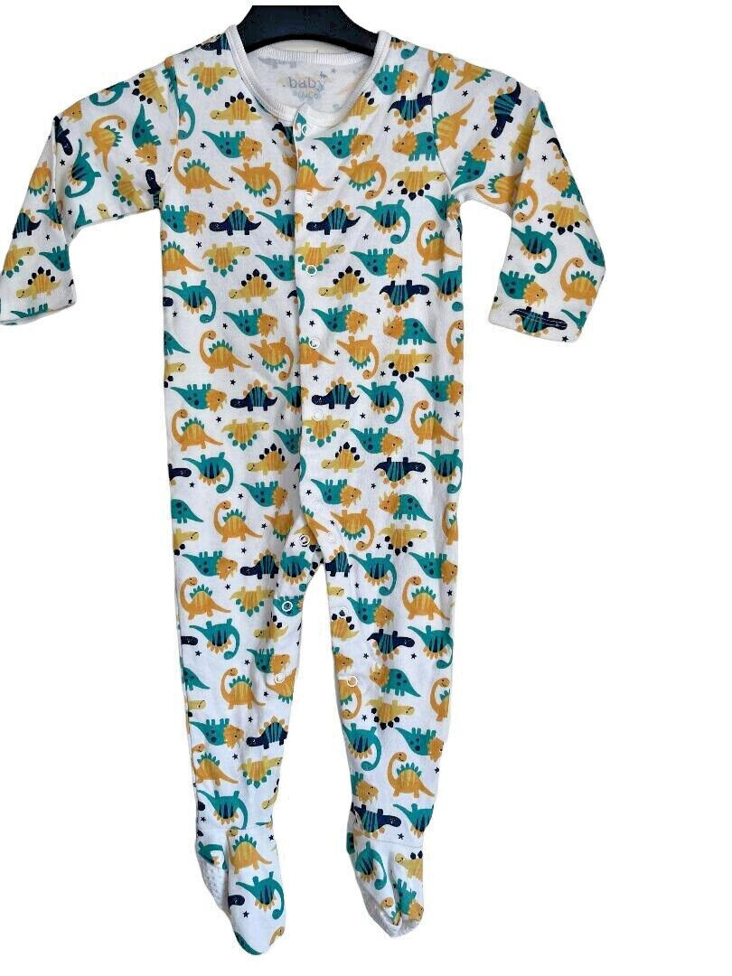 Baby Unisex Sleepsuit Dinosaur Print Cotton Baby Grow