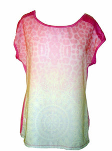 Pink Multi Leopard Print Plain Back Sleeveless Top