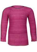 Girls Cerise Metallic Stripe Knitted Jumper