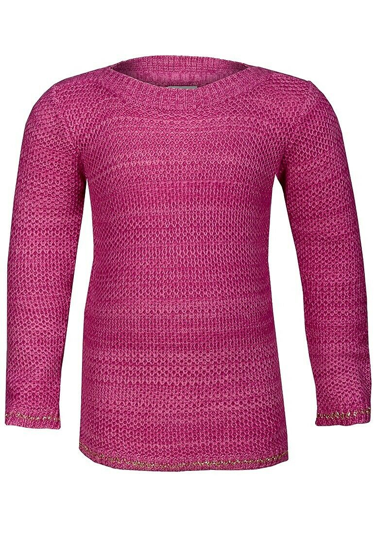 Girls Cerise Metallic Stripe Knitted Jumper