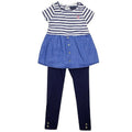 Girls Blue US Polo Stripe Short sleeve set