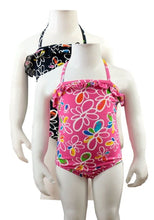 Load image into Gallery viewer, Girls Knot So Bad Floral Print Multi Swimming Costume
