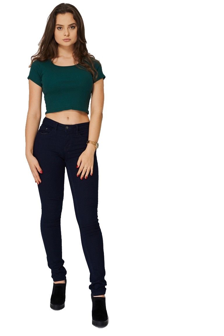 Navy Skinny Fit Mid Rise Denim Jeans