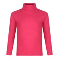 Girls Cerise Roll Neck Ribbed Knitted Longsleeve Jumper