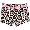 Girls Minx Neon Pink Multi Animal Print Hot Pant Shorts Plus Belt.