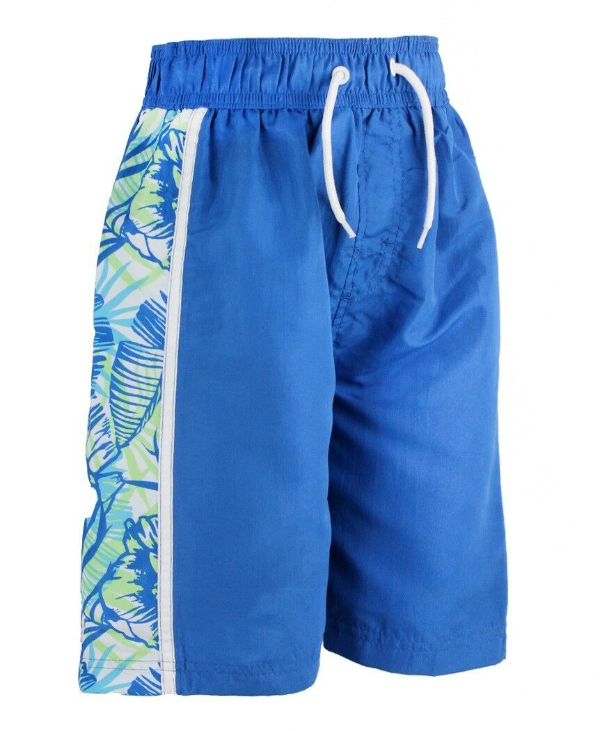 Boys Bold Blue Pannel Shorts Cargo Bay Beach Summer Swimming