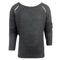 Girls Black Sequin Embellished Shoulder Soft Knitted Jumper