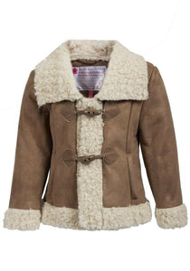 Brave Soul Camel Collared Duffle Faux Fur Leather-Look Coat