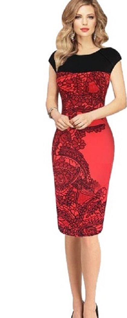 Red & Black Floral Sleeveless