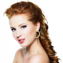 Load image into Gallery viewer, Ladies Twirl 18k Gold Plated Big Round Chunky Hoop Earrings (7cm)
