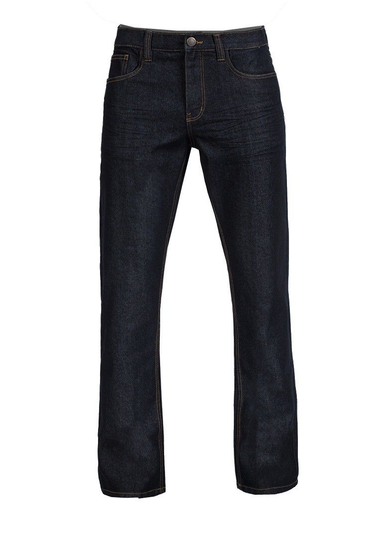 Black Identic Straight Leg Long Jeans