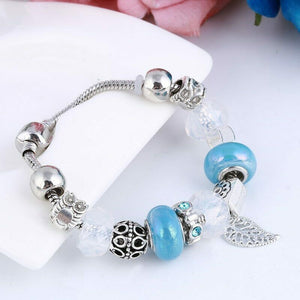 Silver Blue & Clear Charms Beads Pandora Bracelets