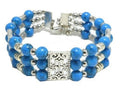 Ladies 3 Layered Turquoise Tibetan Beaded Tier Bangle