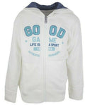 Boys off White Zip Up Hooded Jacket