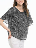 Black Printed On Off Shoulder Panel Bardot Top