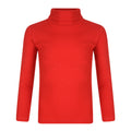 Girls Red Roll Neck Ribbed Knitted Longsleeve Jumper