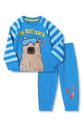 Boys Baby Toddler Blue I'm Not Tired Bear Print Pyjamas