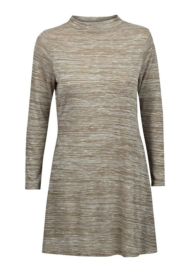 Beige Epilogue High Neck Lighty Knitted Top Dress