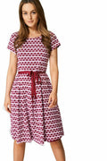 Cerise & White Epilogue Perforated Dress