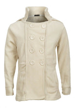 Load image into Gallery viewer, Cream Military Style Button Down Soft Fleece Jacket
