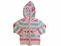 Pink Multi Striped Hooded Cardigan