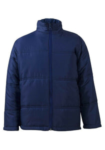 Boys Navy Padded Zip Through Quilted Winter Coat