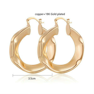 Geometric Wide Round Patterned Hoop Earrings
