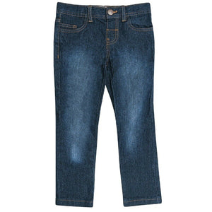 Dark Blue Wash Denim Contrasting Stitching Jeans