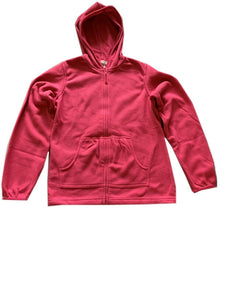 Pink Zipped Longsleeve Soft Fleece Hoodie