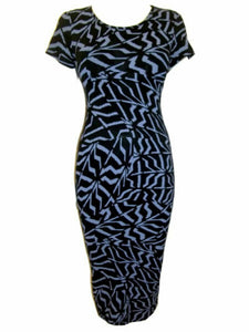 Lightning Print Shortsleeve Midi Bodycon Dress