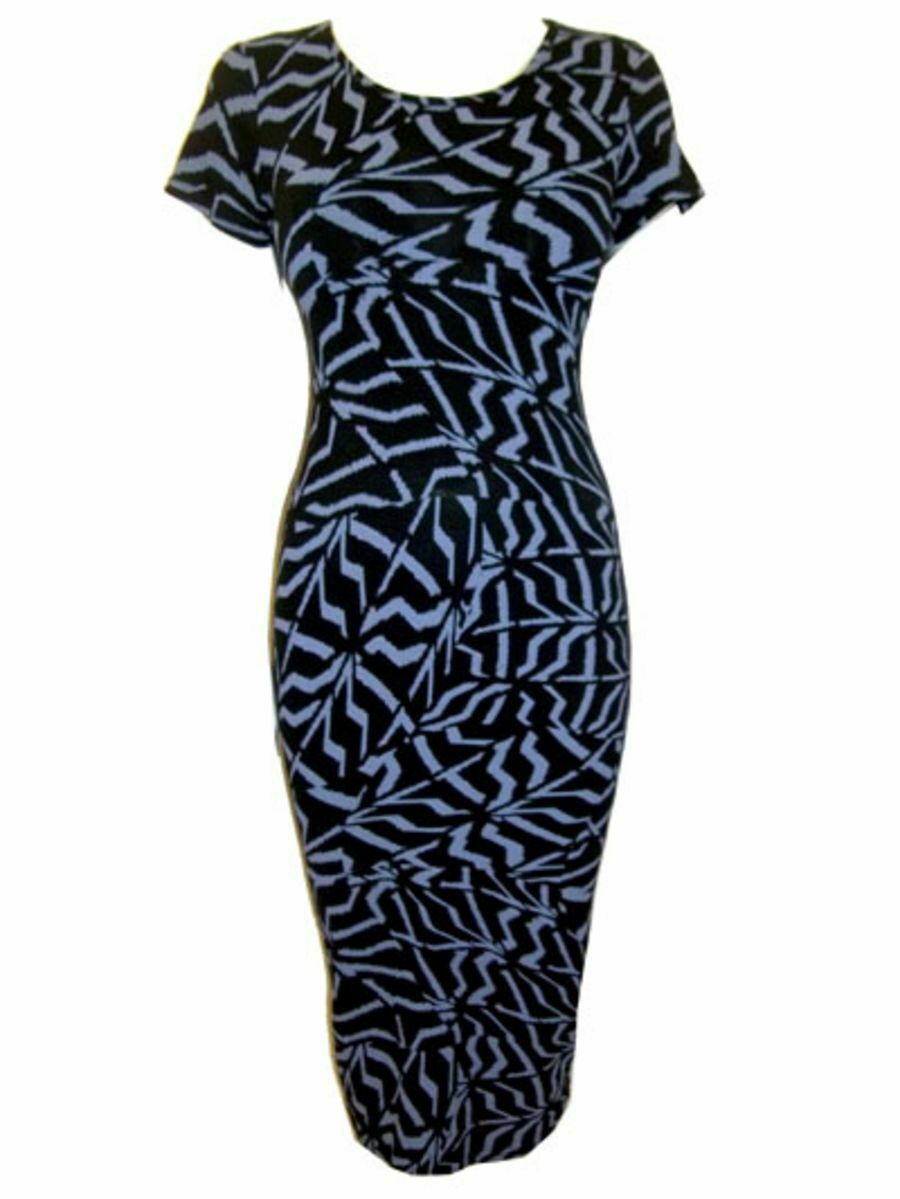 Lightning Print Shortsleeve Midi Bodycon Dress
