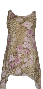 Lilac & Brown Multi Floral Sleeveless Top