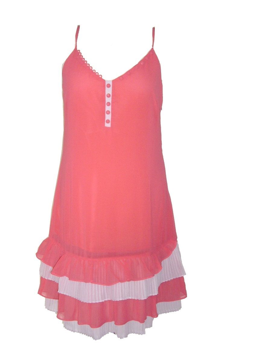 Coral Chiffon Strappy Dress