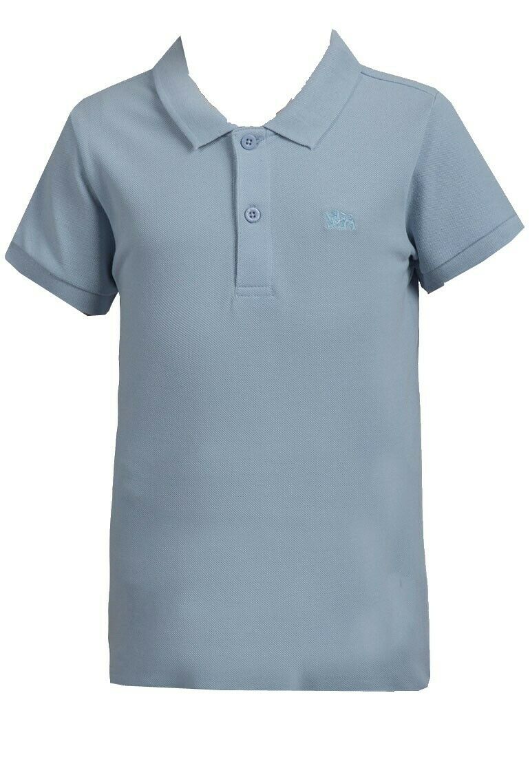 Sky Blue Minoti Cotton Short Sleeve School Plain Polo Shirt