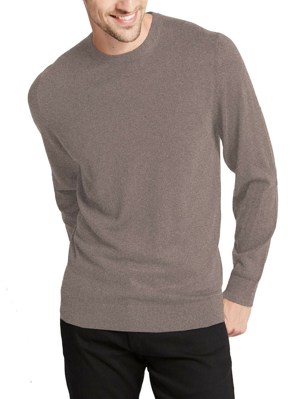 Mocha Cotton Blend Crew Neck Long sleeve Jumper