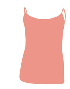 Coral Plain Cotton Vest Strappy Top