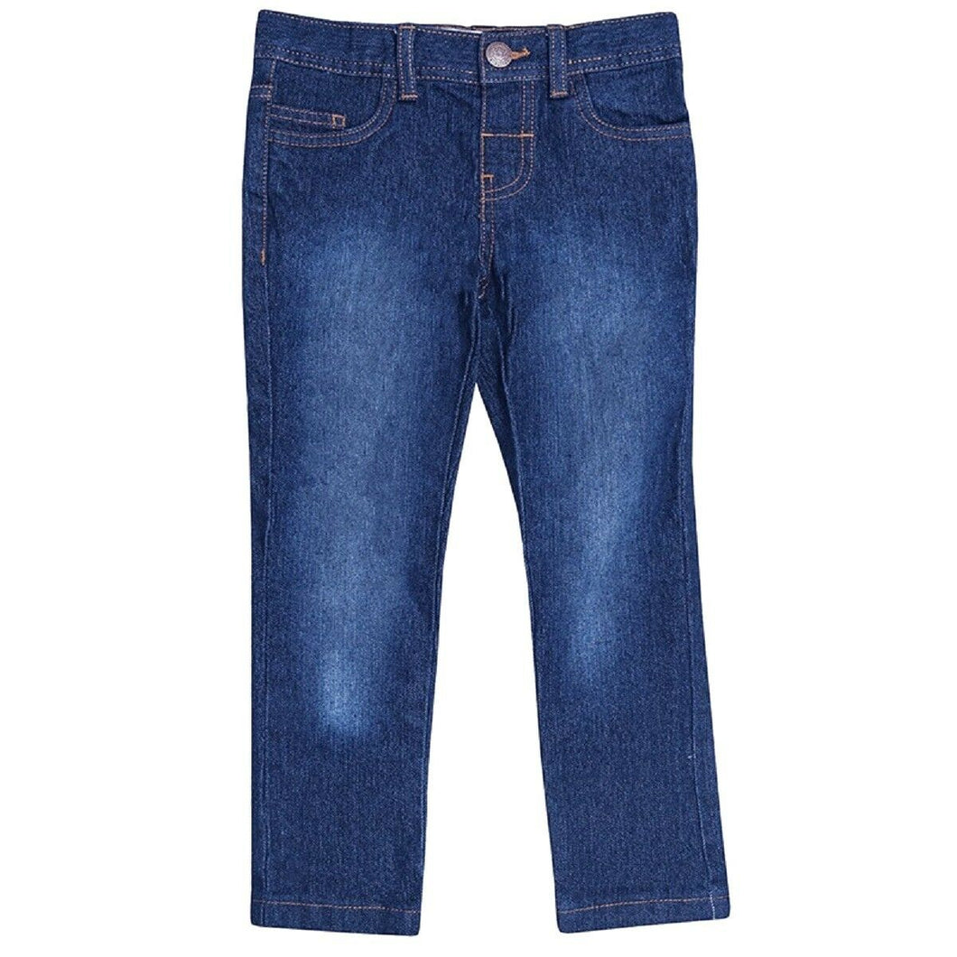 Blue Wash Denim Contrasting Brown Stitching Jeans