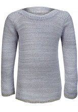 Load image into Gallery viewer, Girls Grey Metallic Stripe Knitted Jumper
